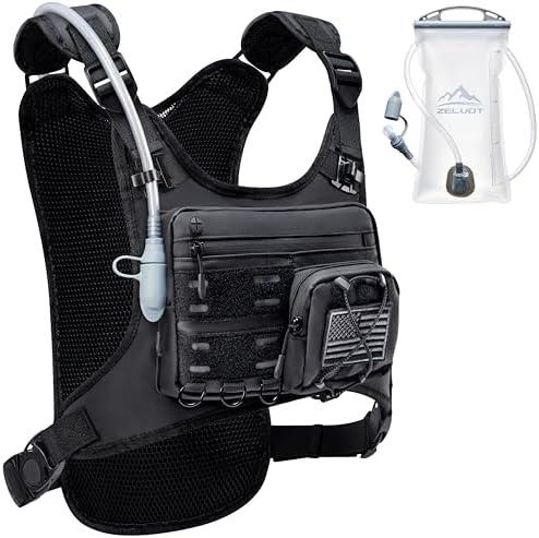 Zelvot Running Vest with 2L Water Bladder, Hydration Backpack, USA Original Patent, Lightweight Hydration Pack with Gear Holder, Reflective Chest Pack for Men Women for Marathon S