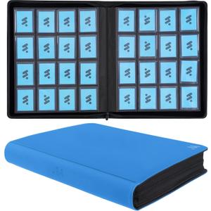 Toploader Binder, Holds 640 Top Loaders,16 Pocket Top Loader Binders for 3" x 4" Rigid Cards,Toploader Card Binder for Hard Plastic Top Loaders- Light Blue