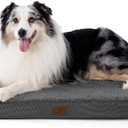 Bedsure XL Dog Bed for Crate - Large Comfy Flat Pet Beds with Removable Washable Cover, Orthopedic Egg Crate Foam Crate Mat, Suitable for Pet Up to 90 lbs (44"L x 32"W x 3"Th, Dark Grey)