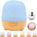 Essential Oil Diffuser, Waterless Diffuser 3 Speeds Smart Mist Aromatherapy Diffuser with Light, AGEMANY Oil Diffusers Refillable Pure Fragrance Oils Small Aroma Scent Diffuser for Home Bedroom Office (White Wood)