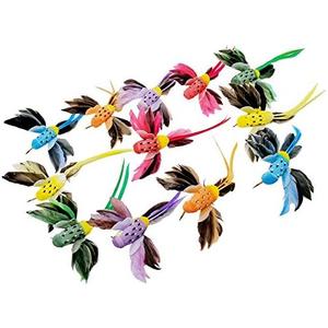 LWINGFLYER 12pcs Artificial Humming Birds Realistic Flying Hummingbird Clip on Christmas Tree Ornaments 5.5inch for Wreath Crafts Wedding Party Decoration
