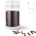 Syaws Automatic Vacuum Container,Electric Airtight Coffee Canister for 13oz Coffee Beans,1.1L Food Storage Container with Auto-Vacuum Function,Glass Jars for Flour Cereal Sugar Tea Coffee Beans Snacks