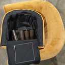 LINSY Swivel Accent Chair, Velvet Small Barrel Chair with Ottoman, 360 Degree Swivel Armchair for Living Room Bedroom Nursery Office (Yellow)