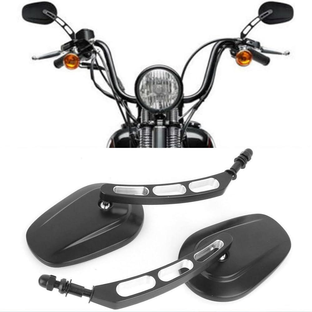 Motorcycle Mirrors Black, M8 Rearview Side Mirror, Universal Motorcycle Rearview Mirror Accessories Compatible with 1982-2023 Sportster Road King Street Glide Electra Dyna Softail Ultra Vrod