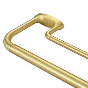 Mayrhyme Double Curtain Rods, Wrap Around Curtain Rod for Windows, Internal Splicing 1'' Front and 5/8'' Back Adjustable Curtain Rod with Aluminum Finials and Brackets (Brass, 28-120")