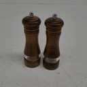 Haomacro Wood Salt and Pepper Grinder Set, Manual Mills with Acrylic Window, Adjustable Ceramic Grinding - 6.5inch, 2 Pack