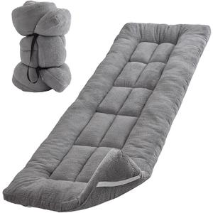 Thick Camping Sleeping Pad Soft Lamb Fluff Camping Cot Pads for Adults, Lightweight Foldable Sleeping Mat, NonSlip Camping Mattress Pad for Travel Backpacking Hiking Car Tent Home Office Nap Dark Grey