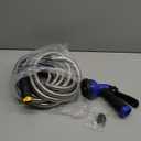 Garden Hose 25ft, Stainless Steel Metal Water Hose with 10 Function Nozzle, Lightweight Hose, No Kink, Leak-proof, Puncture Resistant for Yard, Outdoor, RV