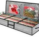 Christmas Gift Wrapping Paper Organizer Storage Bags,Plastic Container for Holiday Supplies & Accessories, Gift Bag Organizer, Under Bed Wrapping Paper Storage (Grey)