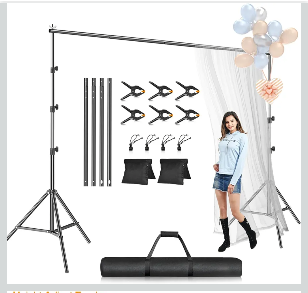 EMART Photo Backdrop Stand Kit, 10 x 7.8 ft (H X W) Adjustable Photography Background Stand Support System for Video Studio Photobooth, Back Drop Holder Frame Stand EMART Photo Backdrop Stand Kit, 10 x 7.8 ft (H X W) Adjustable Photography Background Stand Support System for Video Studio Photobooth, Back Drop Holder Frame Stand