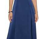 RIHOAS Women's Elegant Flowy Spaghetti Strap Dress - A Line Satin Maxi for Fall Wedding Guest, Formal Semi Formal, XS