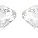 Crystal Tealight Candle Holders Pack of 2, Small Round Votive Clear Diamond Shaped Tea Light Candle Stands for Wedding Table Centerpieces Living Room Decors