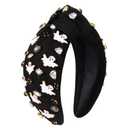 Halloween Headband for Women Spooky Pumpkin Spider Ghost Headband Jeweled Rhinestone Crystal Knotted Headbands Embellished Wide Top Knot Headbands Halloween Hair Accessories Outfits Party Gifts