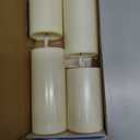 Yeelida Outdoor 4pcs Flameless Waterproof Candles with Handy Remote Control, Cycle Timer Battery Operated Candle Grease Effect LED Flickering Pillar Plastic Long Lasting (Ivory, 3" x4" 5" 6" 7")