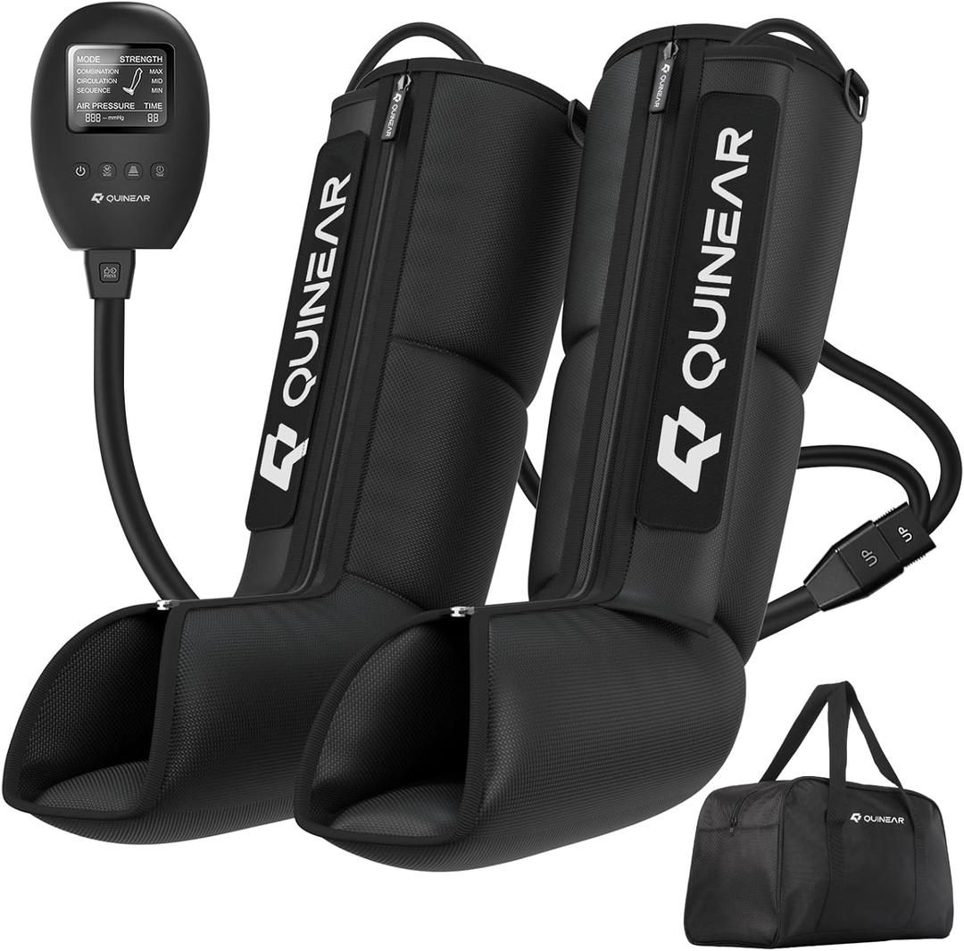 QUINEAR Leg Recovery System for Athletes, Air Compression Recovery Boots Massager for Circulation and Pain Relief - 9 Intensities 60-140 mmHg - FSA-HSA Eligible
