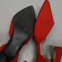 RIBONGZ Comfortable Kitten Heels for Women Pointed Closed Toe Ankle Strap Buckle Heels Slip on Low Heel Church Pumps Wedding Bridal Party Dressy Shoes (9.5, Red)