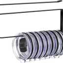 Tumbler Lid Organizer, Horizontal Tumbler Lid Storage Hook Up to 10 Lids, Space Saving Cup Lid Holders Under Cabinet Tumbler Lid Hook for Kitchen Organizer and Storage,Hanging Paper Towel Rack Hanger (Black)