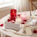 VIHOSE 3 Pack Flameless LED Pillar Candles, Real Wax Flickering Battery Operated Candles, 3"x4" 5" 6", Wedding Decorations, Table Centerpieces, Bridal Shower & Reception Decor