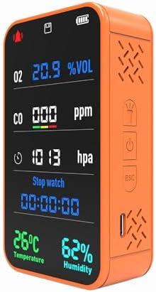 7-in-1 Portable Oxygen Monitor, Environmental O2 Monitor with Air Pressure, Temperature, Humidity, Stopwatch Rechargeable 3000mAh Battery, SD Card Data Logging Device for Hiking, Camping & Outdoor Use