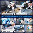 JONYJ Handheld Car Vacuum Cleaner, 16000PA Hand Held Vacuum Portable Cordless, 2 in 1 Air Duster and Vacuum Cleaner with LED Light, Multi-Nozzles, 120W High Power Mini Vacuum for Home, Pet, Office