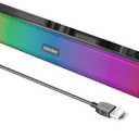 2 x Touch Control Computer Speakers, Bluetooth Speakers for Computer Desktop PC with Colorful Dynamic RGB Lighting, USB Powered Gaming Speakers with 3.5mm Aux Cable for Monitor Laptop Tablet