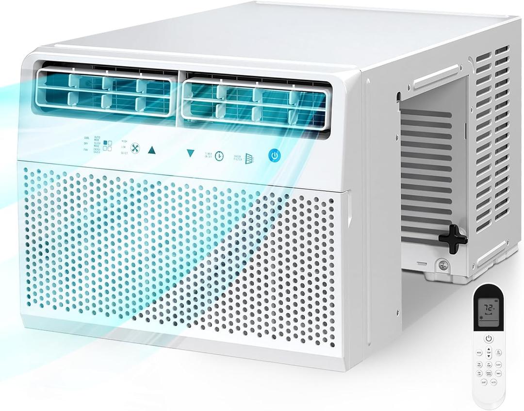 Antarctic Star U-Shaped Air Conditioner Window Unit 10000BTU, Cools up to 450 Sq. Ft, Quiet Window Air Conditioner, Saddle Window AC Units with Full Window View, Energy Saving, 6 Modes, CEER 11 (White)