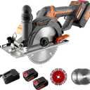 6-Inch 21V Brushless Cordless Circular Saw with 2 x 4.0Ah Lithium Batteries Electric Cutting Circular Saw with 3 Saw Blades for Wood, Metal, Tile, Drywall, Plastic Cutting