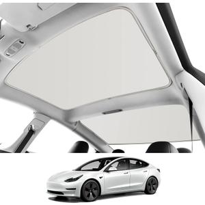 Roof Sunshades for Tesla Model 3 2023, Upgraded Sunroof Shade Sunshade Roof Sun Shade for Tesla Model 3 Accessories 2021-2023 (Ice White) (Original Gray)