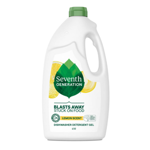 Seventh Generation Dishwasher Detergent Gel Liquid Soap Lemon Scent Dish Detergent 42 oz, Pack of 5