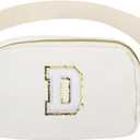 Birthday Gifts Christmas Personalized Gift for 4 5 6 7 8 9 10 11 12 13 14 Year old Girls Teen Sister Kid Initial Letter Fanny Pack Trendy Stuff Crossbody Bag White Letter D