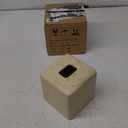 Natural Travertine Textures Tissue Box Cover Square for Home Decor, Resin Heavy Tissue Box Holder for Bathroom Countertop, Tabletop, Bedside Table, Office (Handmade of Resin) (Yellow Stone)