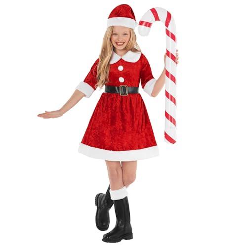 Morph - Santa Costume For Girls - Girls Santa Costume - Girls Mrs Claus Dress - Mrs Claus Kids Costume - Kids Mrs Claus Dress Size M