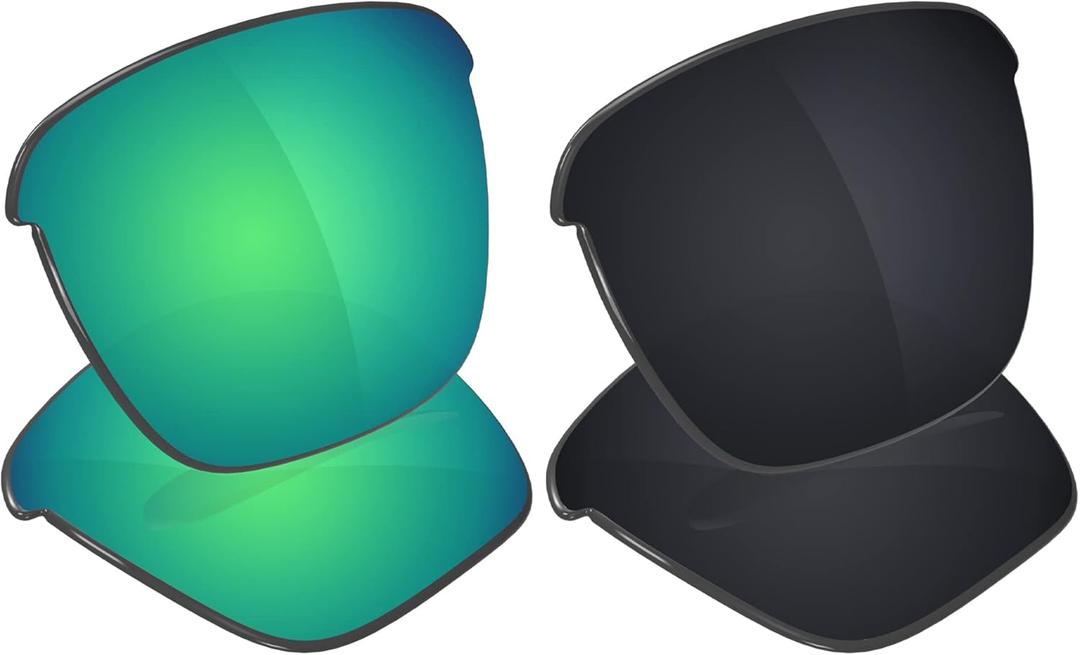 Galvanic Replacement Lenses for Oakley Thinlink OO9316 | Thinlink Asian Fit(AF) OO9317 Sunglasses - Multiple Choices (Jade + Black - Combo Pack)