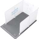 MEEXPAWS Cat Litter Box Enclosure Splash Guard Extra Large 28L  21.5W x 18H inch, Light Weight Plastic Sheets with Cat Litter Mat Easy Clean (White) (XL - 27.9''21.5''17.6'')