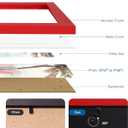 Hongkee 5x7 Picture Frame (4 Pack, Red) Made of Real Glass and Wooden Frame - Display Pictures 4x6 with Mat or 5x7 Without Mat, 5 by 7 Photo Frames TableTop Display and Wall Mounting