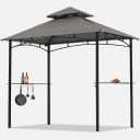 MASTERCANOPY 8 x 5 Grill Gazebo Outdoor BBQ Gazebo Canopy with 2 LED Lights (Grey)