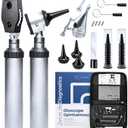 Zyrev Otoscope Oph Diagnostic Set - 36 Piece Medical and Nursing Student Otoscope/Opthalmoscope Diagnostic Kit - with Leather Case for Educational and Professional Settings (Regular)