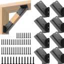 45-Degree Angle Bracket for 2x4 Post(Actual 1.5''x3.5''), Heavy Duty Connector Brace 45-Degree Pergola Support Brace for Pergola, Gazebo Wood Post 8 Pcs