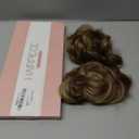 SARLA 2PCS Messy Hair Bun Hair Pieces Wavy Curly Synthetic Updo Fake Scrunchies Ponytail Extension for Women Brunette/Ash Blonde Highlight