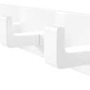 White Coat Rack Wall Mount - 12.5 inch Modern Metal Hook Rail with 4 Right-Angle Hooks, Drill-Mounted Organizer for Coats, Hats, Bags in Entryway, Bathroom, Bedroom (1 Pack)