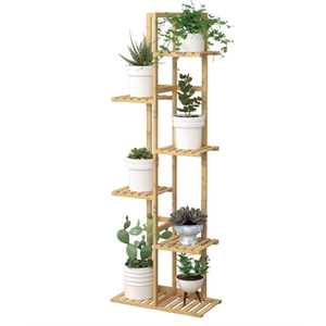 Laiensia Bamboo Plant Stand Rack 6 Tier,Multiple Stand Holder Shelf Rack, Indoor&Outdoor Planter Display Shelves for Patio Garden, Living Room, Corner Balcony and Bedroom,Wood Color