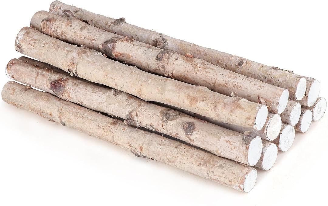 12 Pack Birch Logs for Fireplace Decorative,Birch Wood for DIY Crafts,Natural Birch Log for Decoration,Birch Branches for Fireplace Decor,Firebowl,Fire Pit(Logs:0.7''-1.6'' Dia.x16.5 Length)