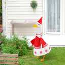 Christmas Women Elf Costume Goose Outfit Porch Goose Clothes for 23'' Cement Statue Cute Costume Outdoor Lawn Yard Patio Decor