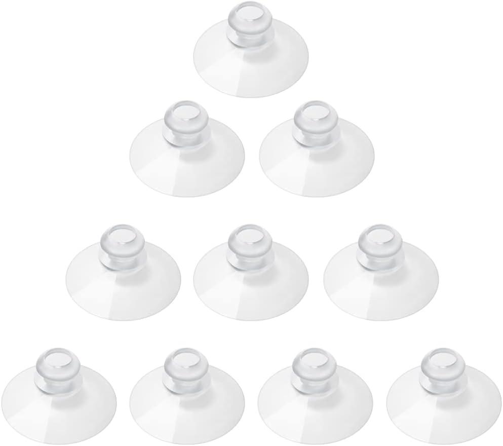 30mm 10 Pieces Small Suction Cups Clear Thick Without Hooks Without Holes, Professional Strength PVC Plastic Sucker Pads for Festival Decoration Wall Bathroom Kitchen Car Radar Detector