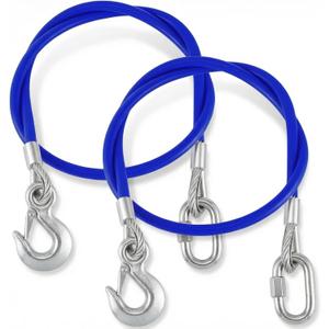 MorningRo 2 Pack 64 Inch Straight Trailer Safety Chains Cables 12000 Lbs Loading for Towing Bar Truck, Safety Chains Towing Trailer with Hooks and Quick Links, Vinyl Coated
