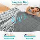 Topblan Weighted Blanket for Adults 12lbs, Soft Cooling Breathable Weighted Throw for Sleeping, Machine Washable Heavy Blanket with Glass Beads for Summer, Sofa Bed, 48"x72" Twin Size, Grey