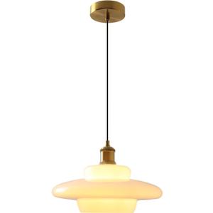Mid Century Pendant Light Gold Nordic Dining Table Pendant Light Fixtures, with White Glass Shade Pendant Lighting, Height Adjustable Hanging Lamp, for Kitchen Island Dining Table Bedroom