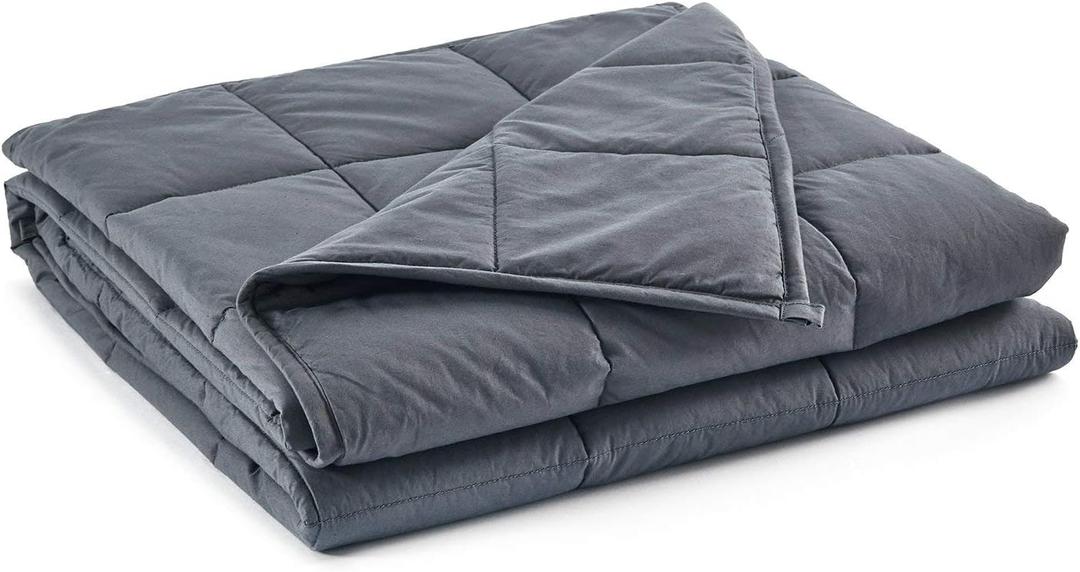 TONGDADA California King Size Weighted Blanket | 90''x108'',40lbs | Perfect for Couples,Designed for Heavy Weight Enthusiasts | Premium Cotton Material with Glass Beads | Dark Grey