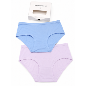 BAMBOO COOL Girls Underwear Breathable Moisture-Wicking Panties Lightweight Soft Sensory Friendly Briefs 2 Pack, Large