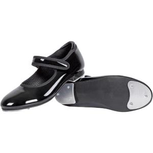Asyusyu PU Leather Tap Dance Shoe for Girls, Black, 1, Little Kid Asyusyu PU Leather Tap Dance Shoe for Girls, Black, 1, Little Kid